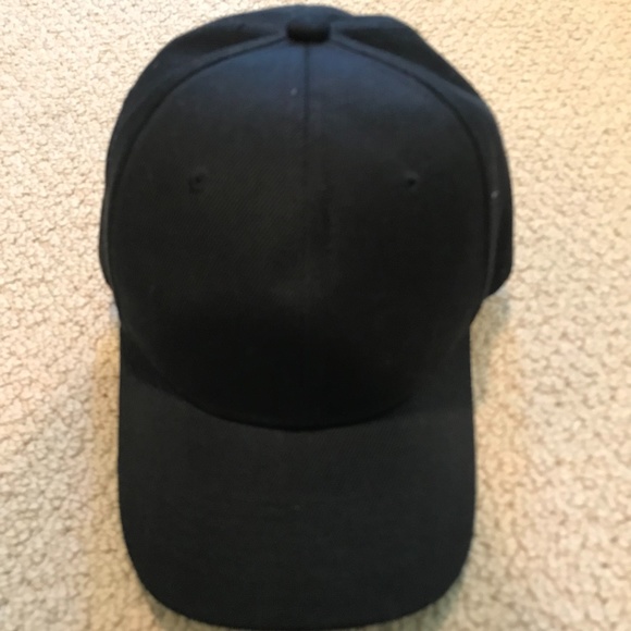 NEW Solid Black Baseball Hat - Great Quality - Picture 1 of 9